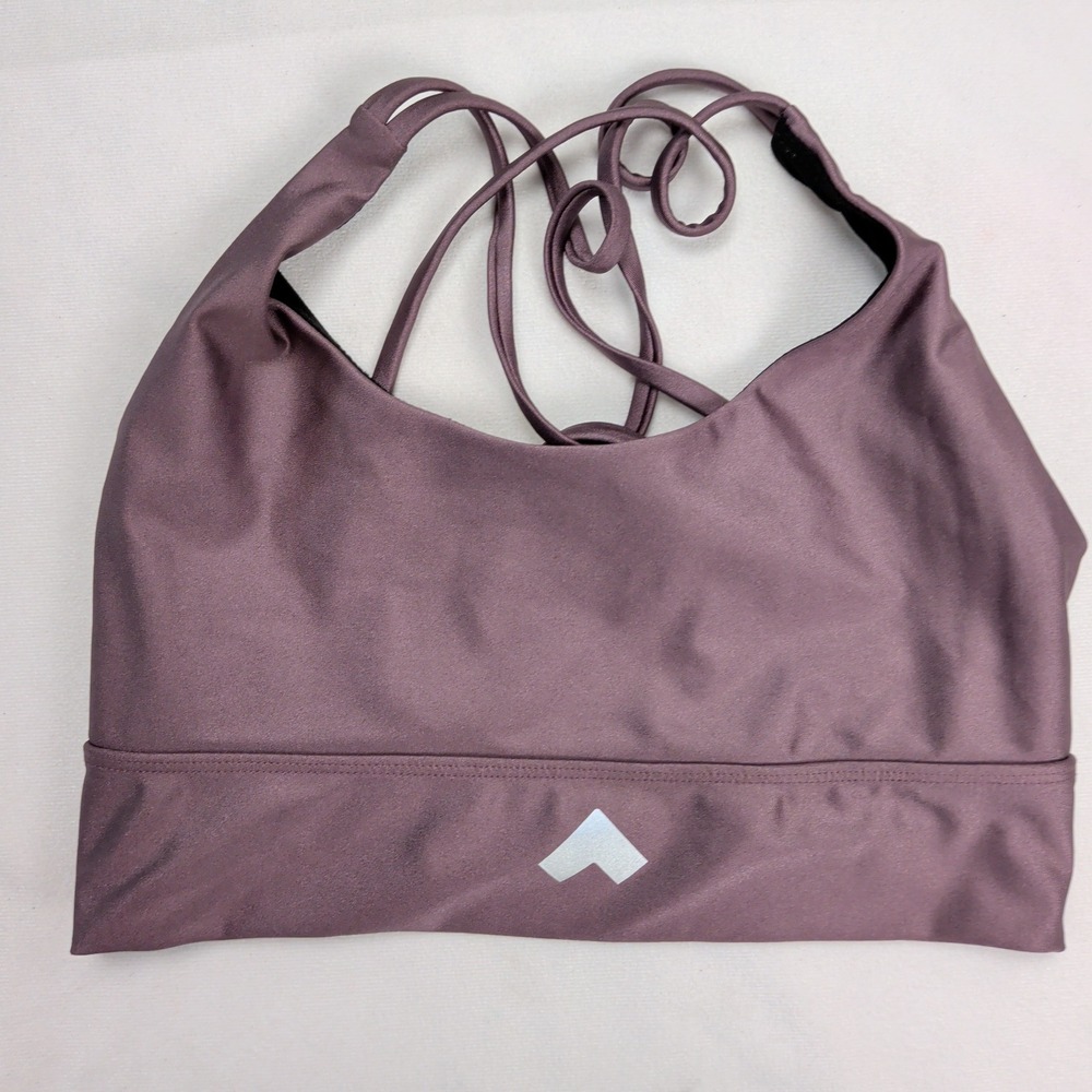 Onzie x Tonal Mudra Sports Bra Mauve Purple Reversible Strappy Back M/L Active